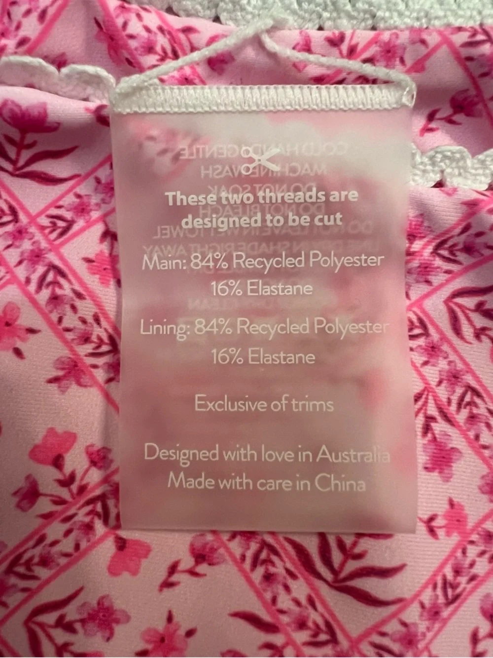 Kulani Kini Pink Floral High-Cut Bikini Bottoms Size Medium great condition - Picture 6 of 7